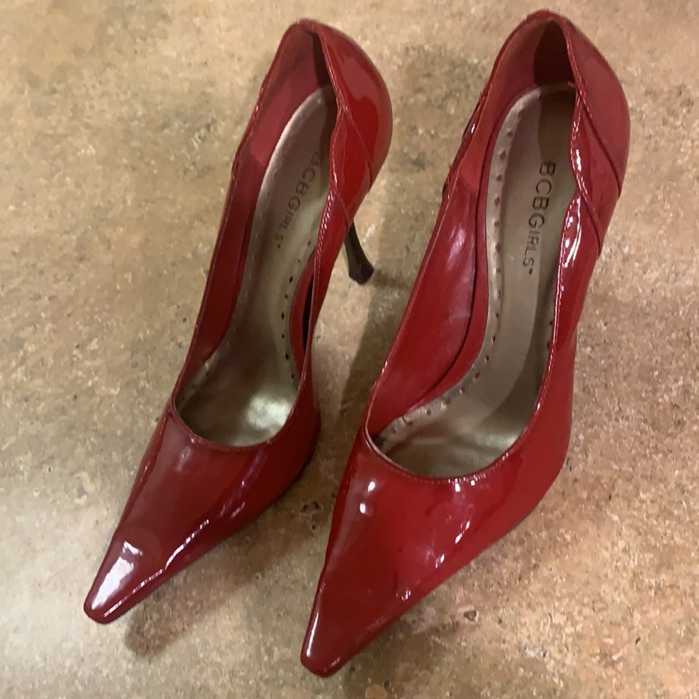 Patent Leather Red Stilettos - BCBG Size 7